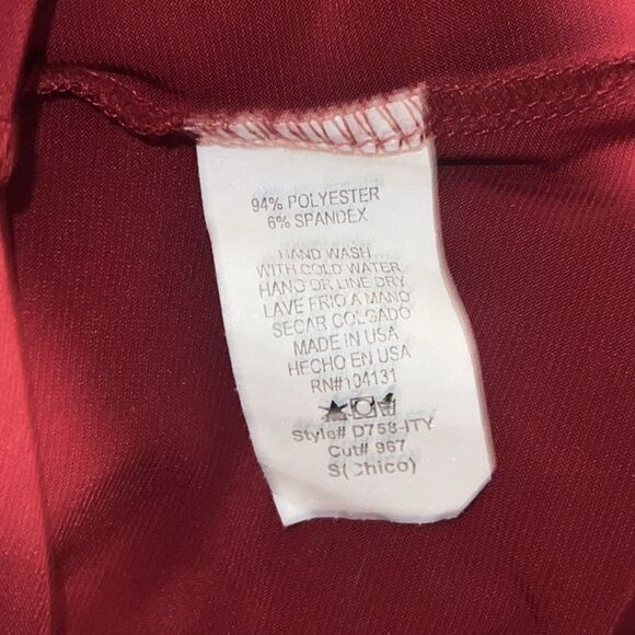 ARIELLA Burgundy Tie Collar Tunic Dress-S - Picture 8 of 8